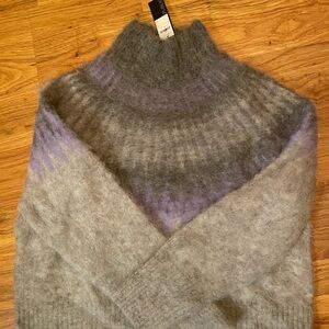 Banana Republic Gray and Lavender Turtleneck Sweater